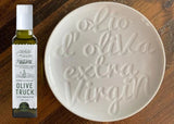 Oil & Vinegar Dipping & Serving Plate - Olio d'Oliva Extra Virgin